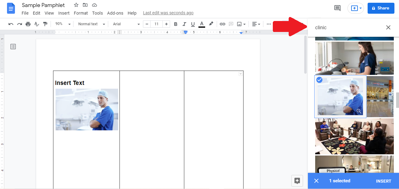 making a pamphlet in google docs