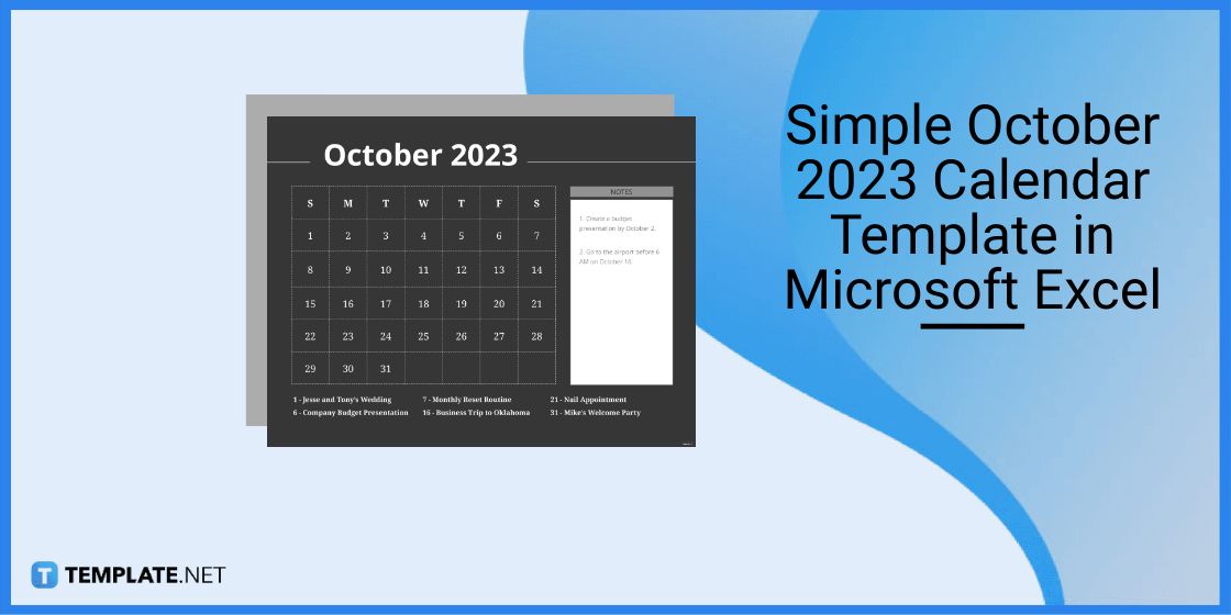 simple october 2023 calendar template in microsoft excel