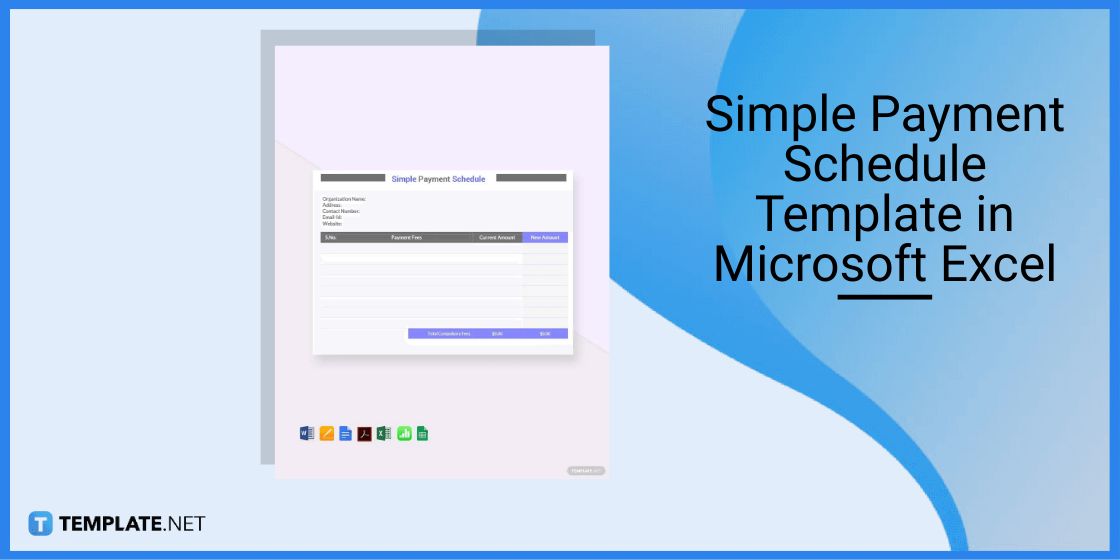 simple payment schedule template in microsoft excel