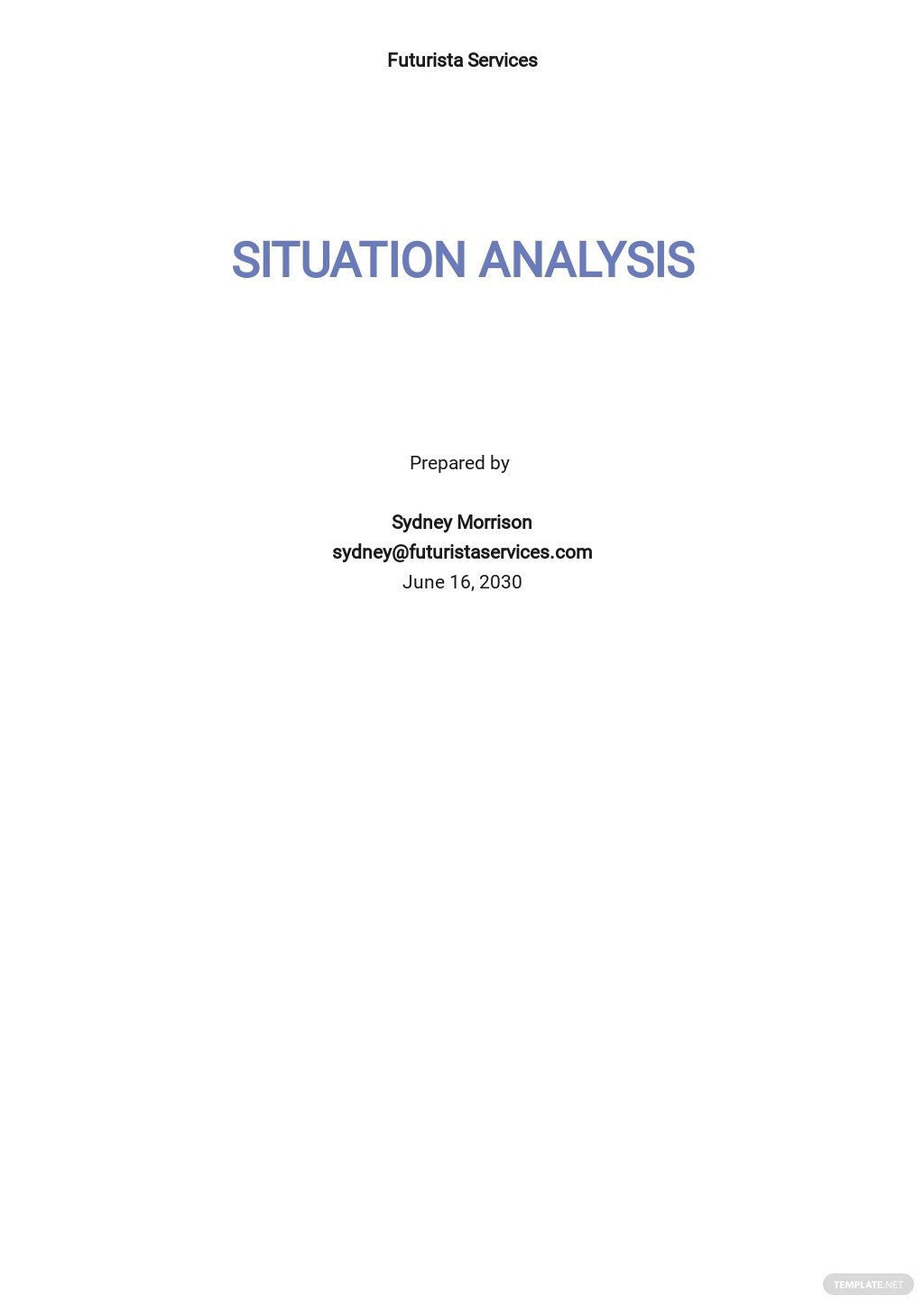 situation analysis template