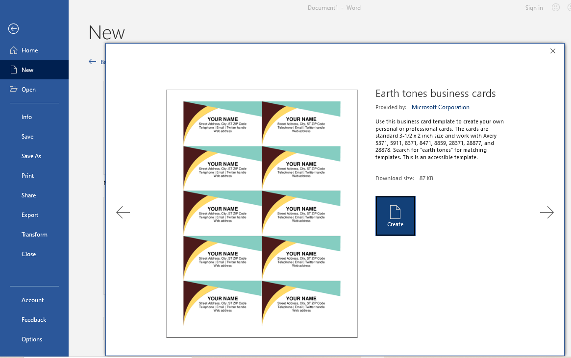 how to make a business card template using microsoft word