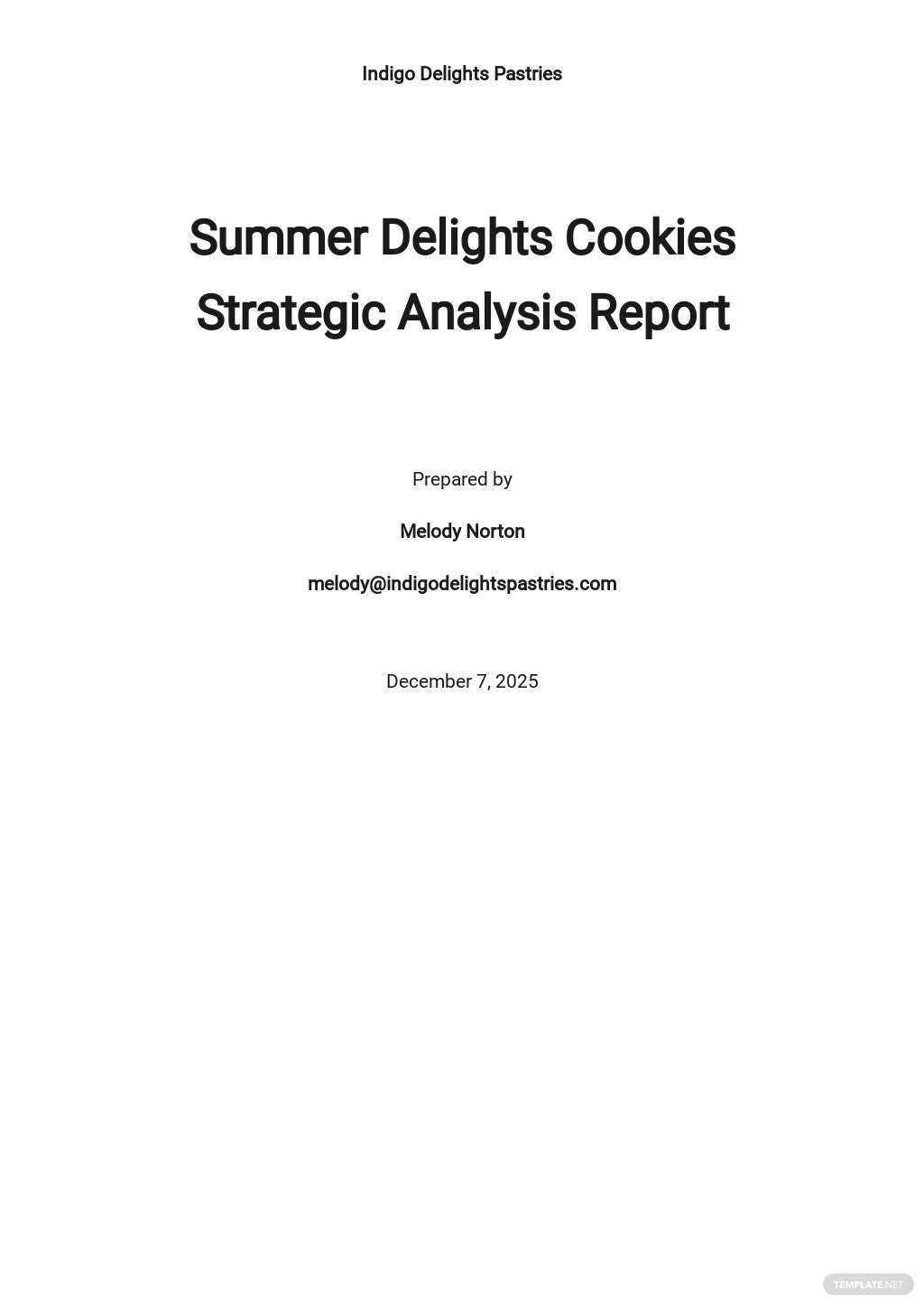 strategic analysis report template