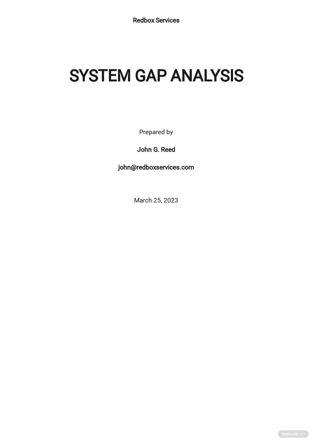 system gap analysis template