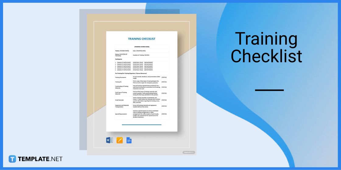 training checklist template in microsoft word