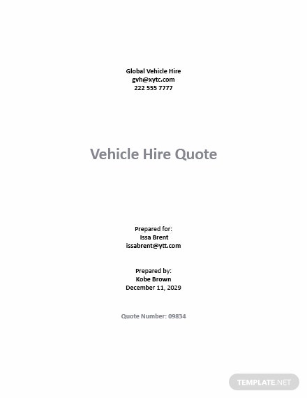 vehicle hire quotation template 2