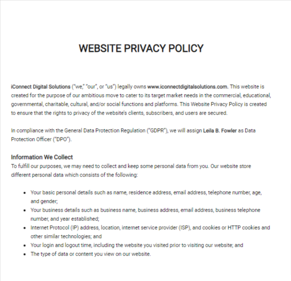 website privacy