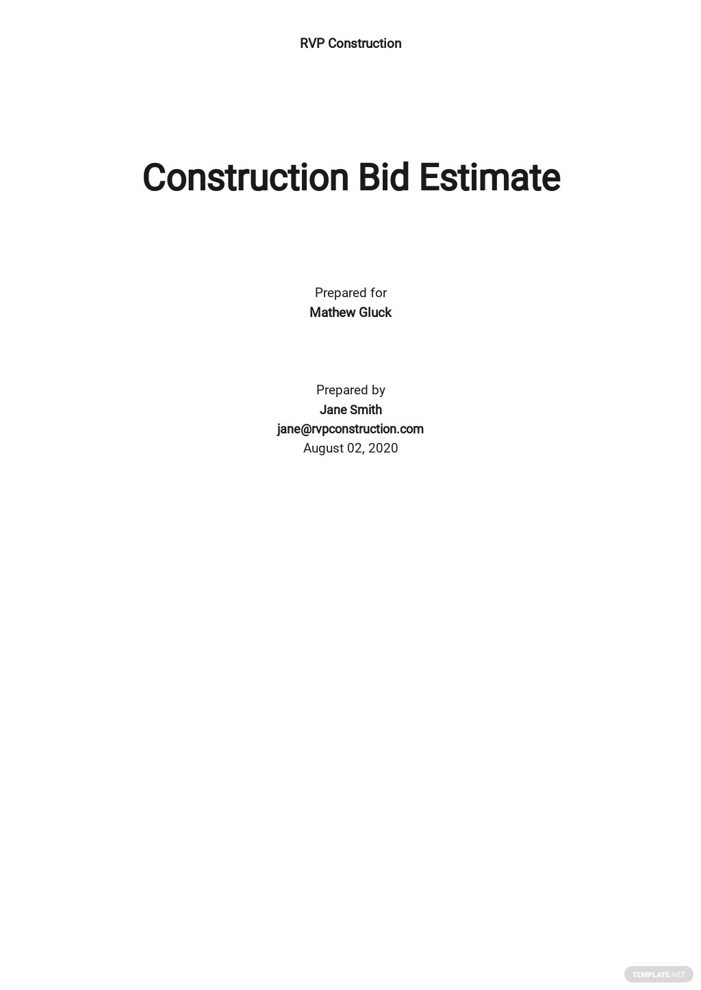 bid-estimate-template