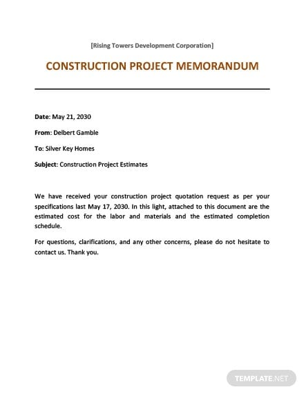 construction-project-memo-printable