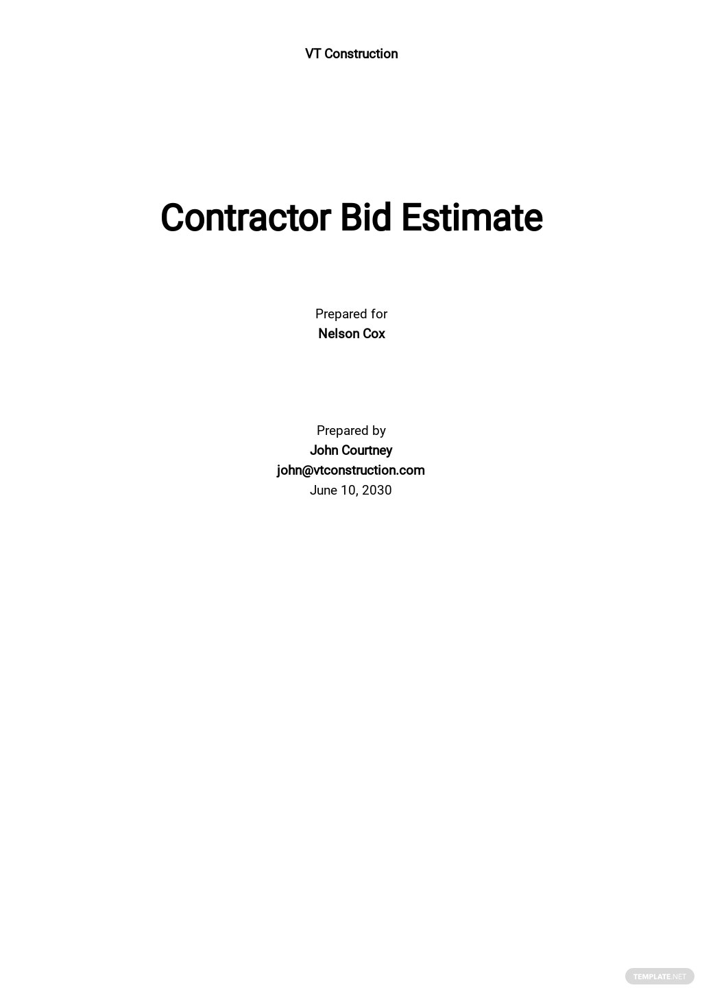 contractor-bid-estimate-template