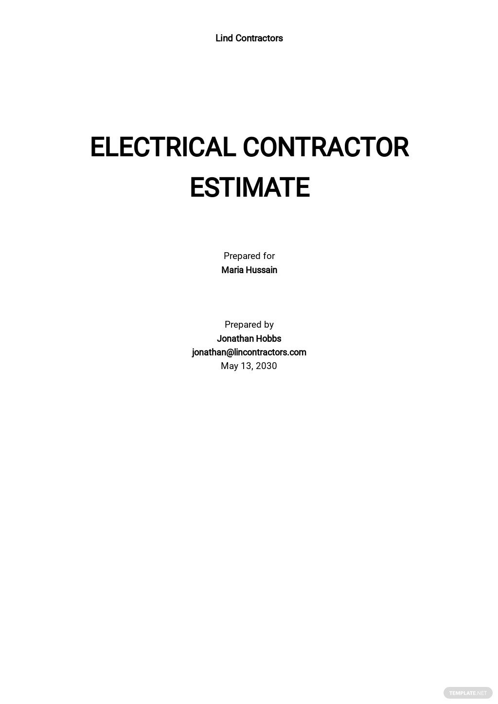 electrical-estimate-template