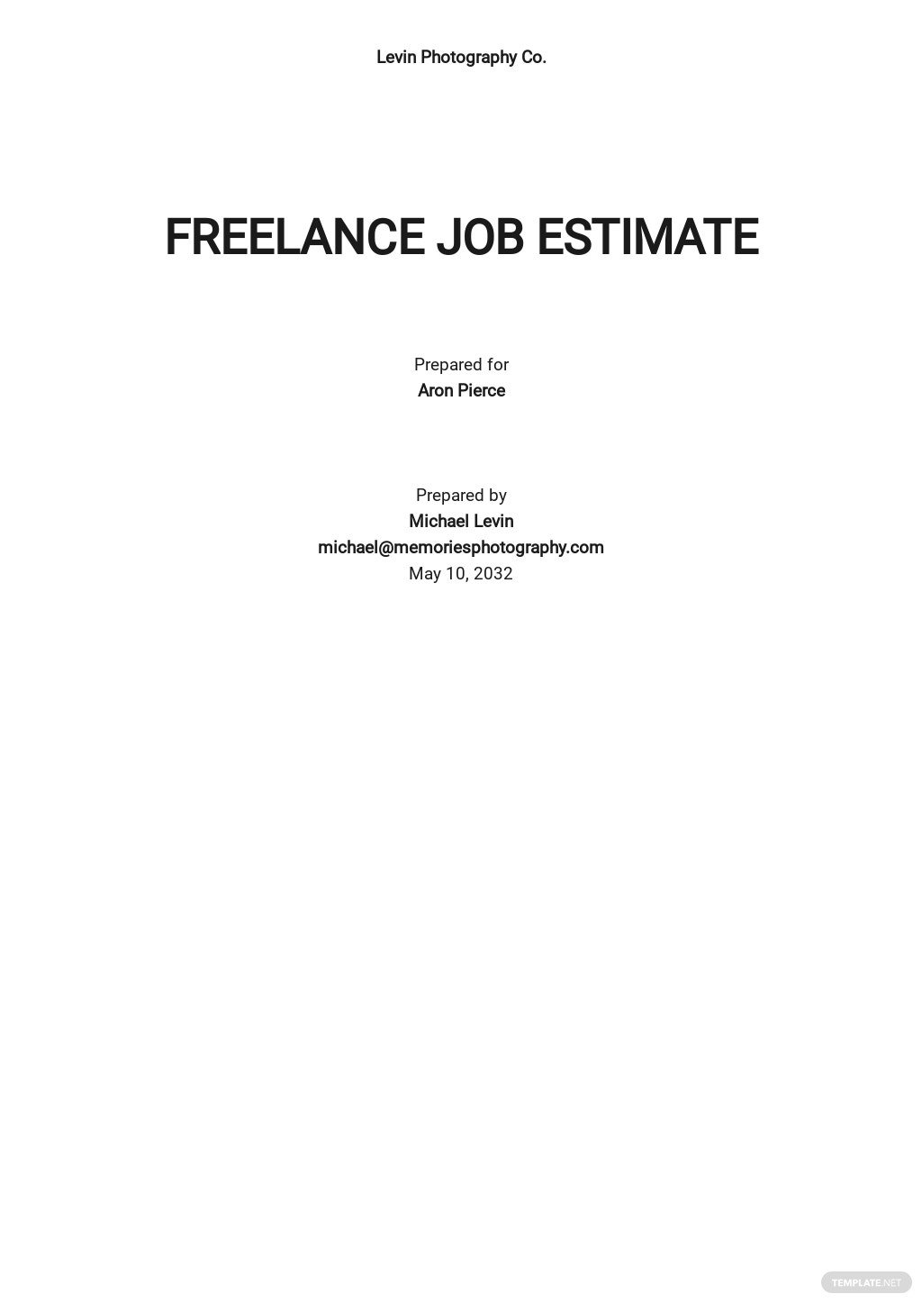 freelance-job-estimate-sample