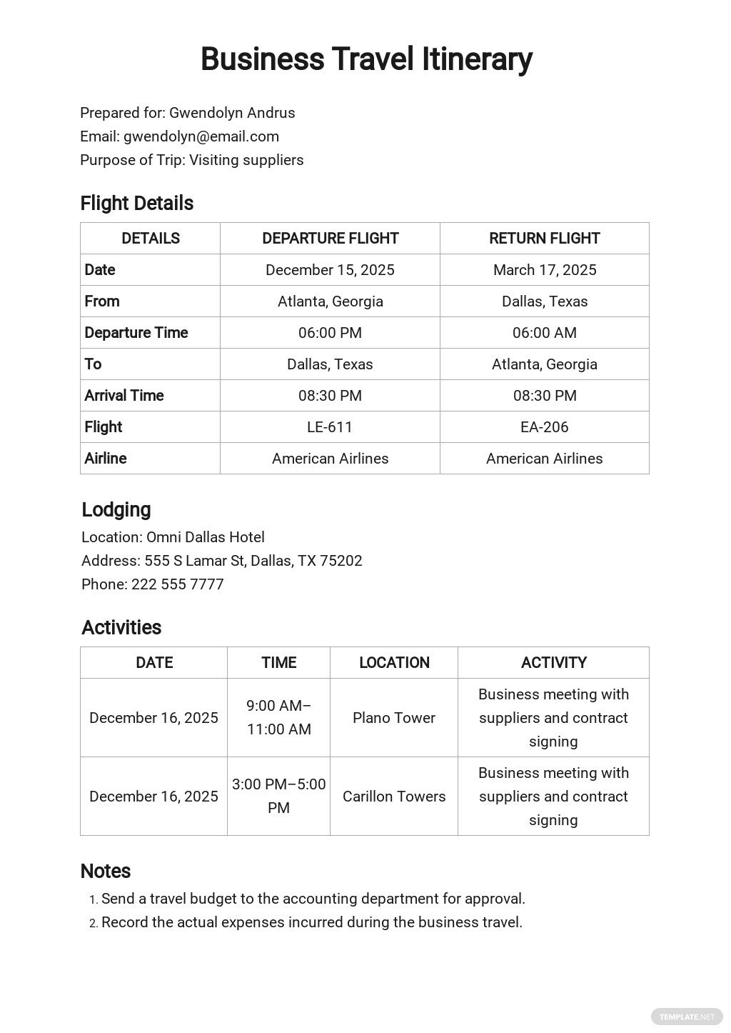 googledocsfree-business-travel-itinerary-document-template