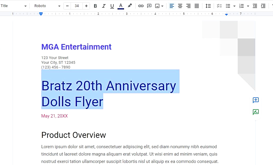 how to create a flyer in word in google docs