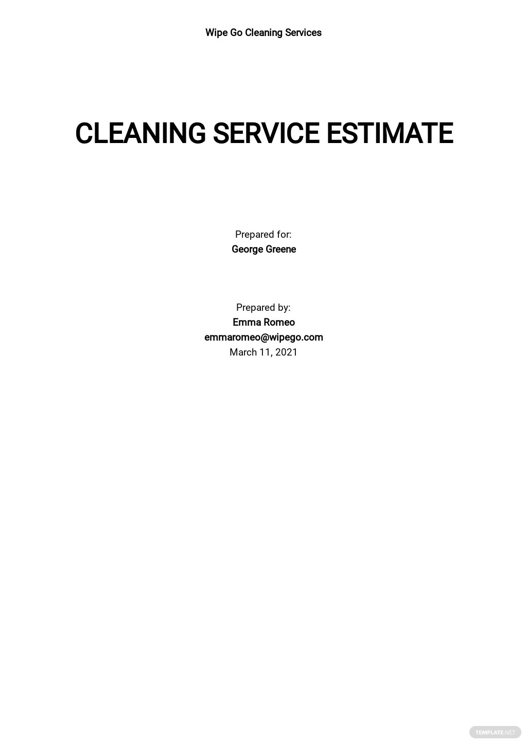 service-estimate-template