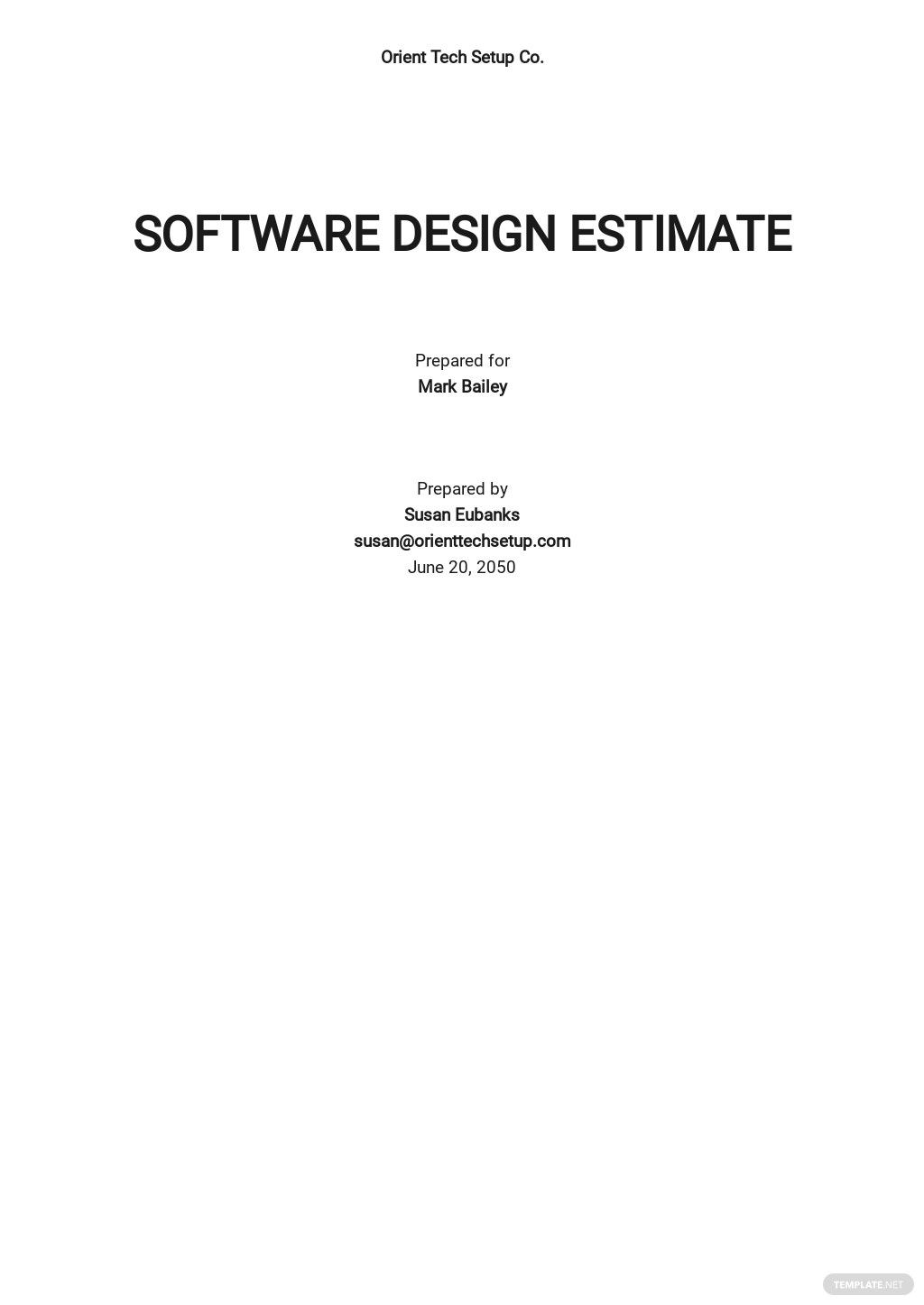 software-estimate-template