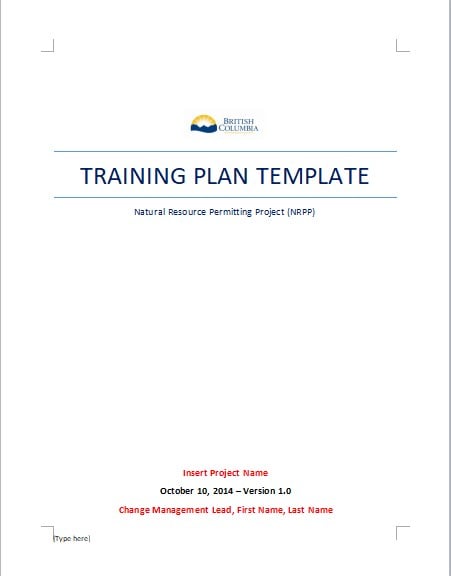 training planner example