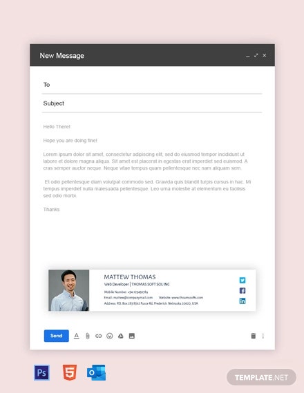 web developer email signature template