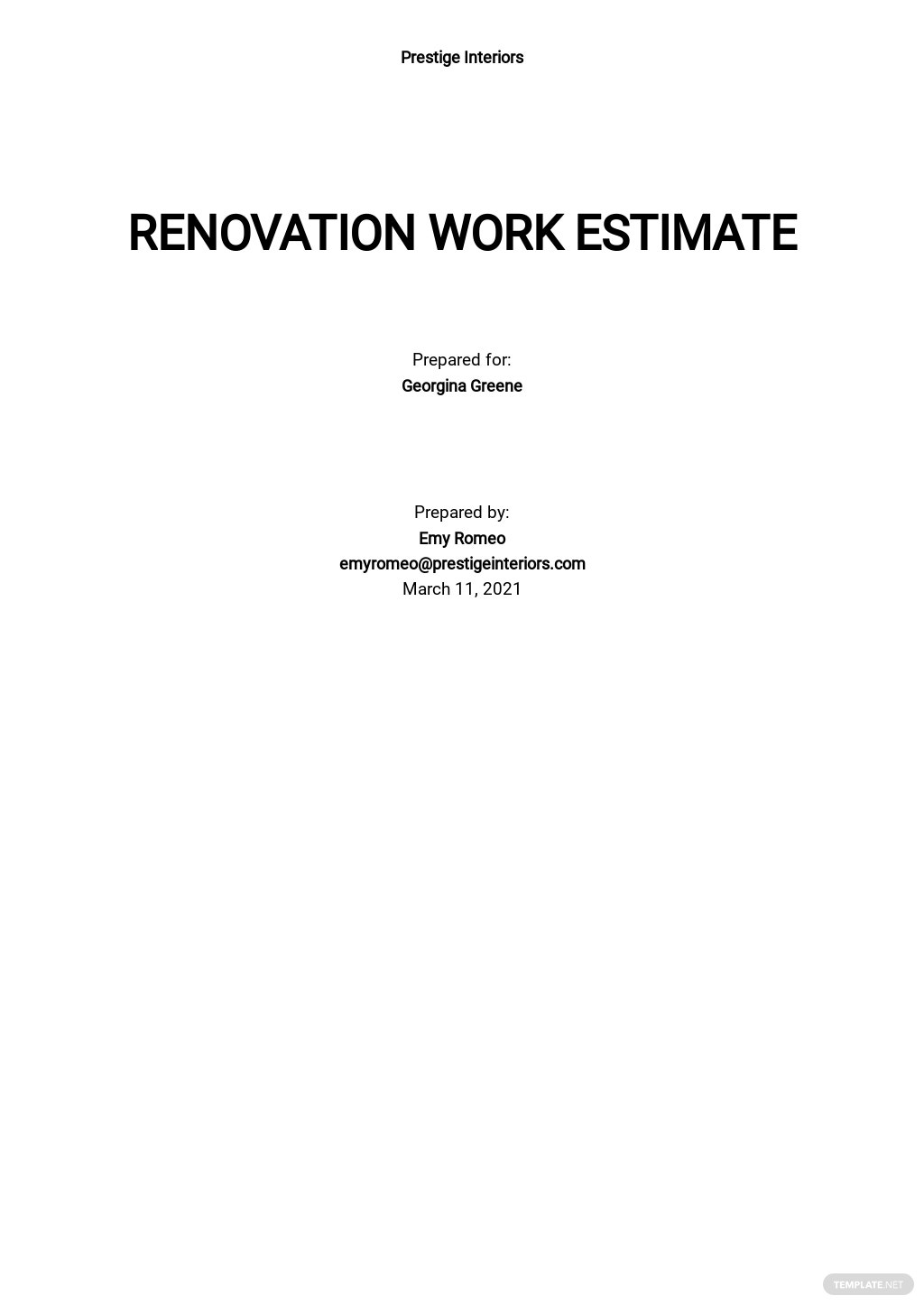 work-estimate-template