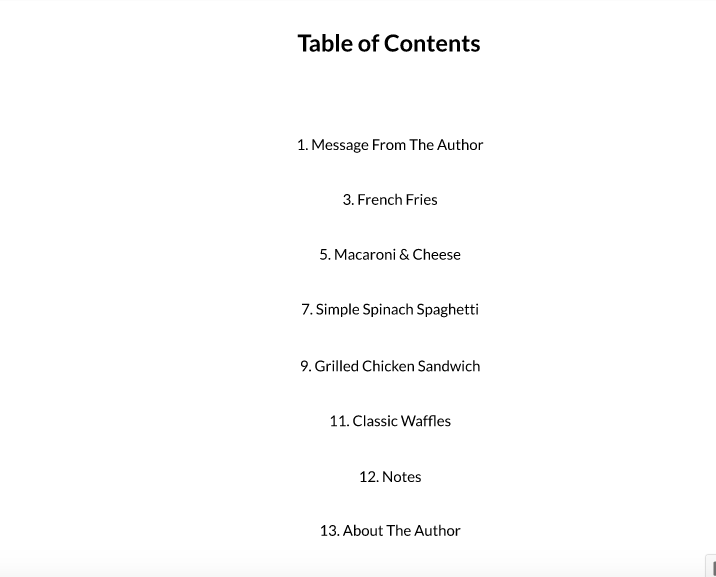 Step 9: Add a Table of Contents