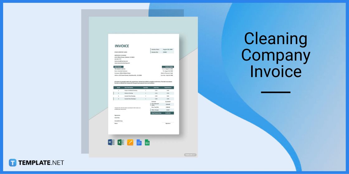 cleaning company invoice template in microsoft word