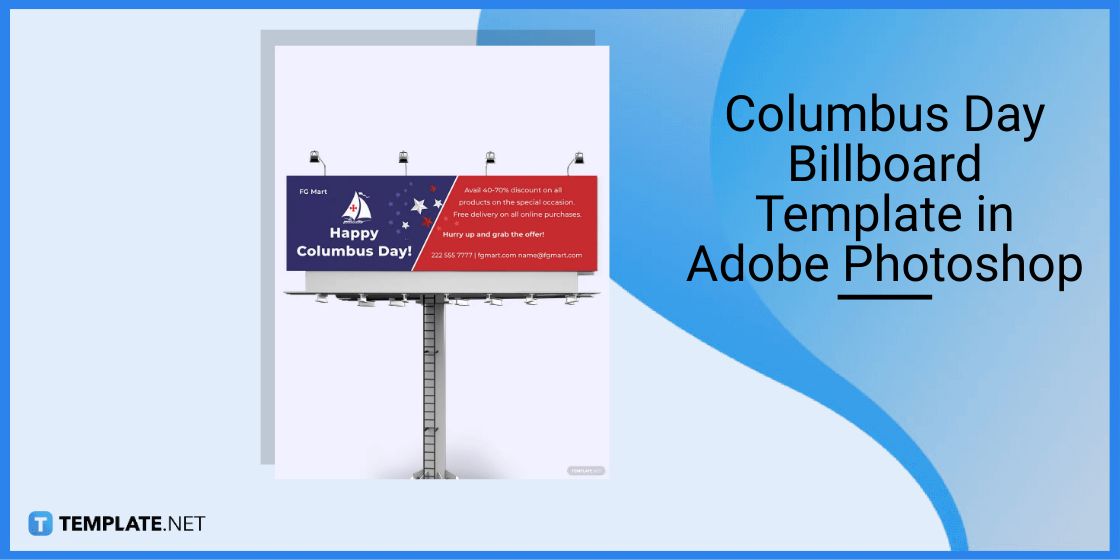 columbus day billboard template in adobe photoshop