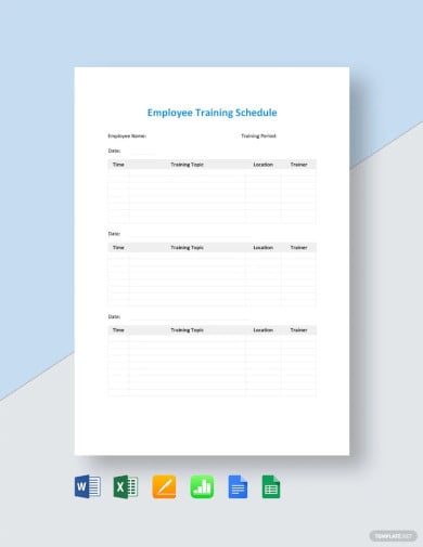 employee training schedule templates