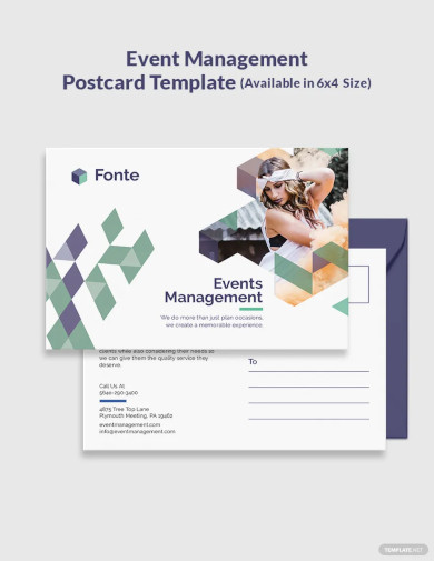 event management postcard template