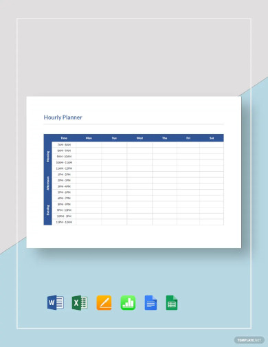hourly planner template