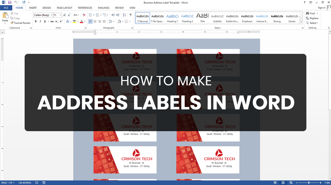 How To Make Individual Address Labels In Word