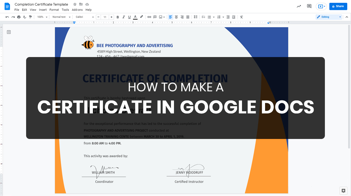 How To Make A Certificate In Google Docs Free Premium Templates