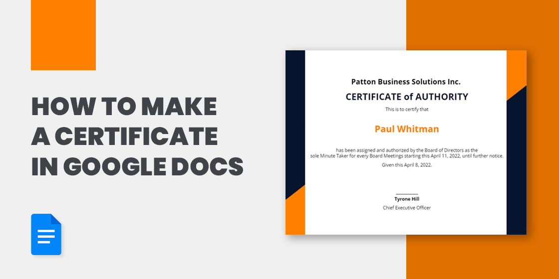 How To Make A Certificate In Google Docs