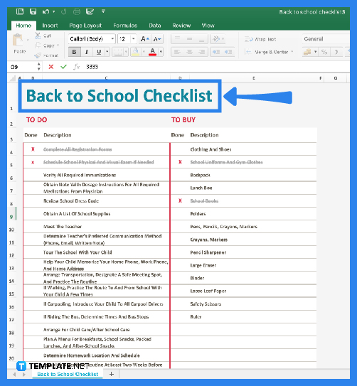 how to make a checklist in excel step 0