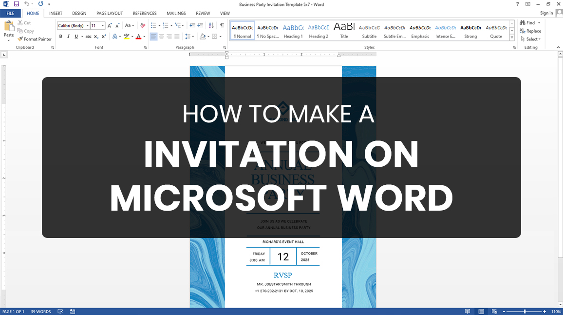 How To Make An Invitation On Microsoft Word