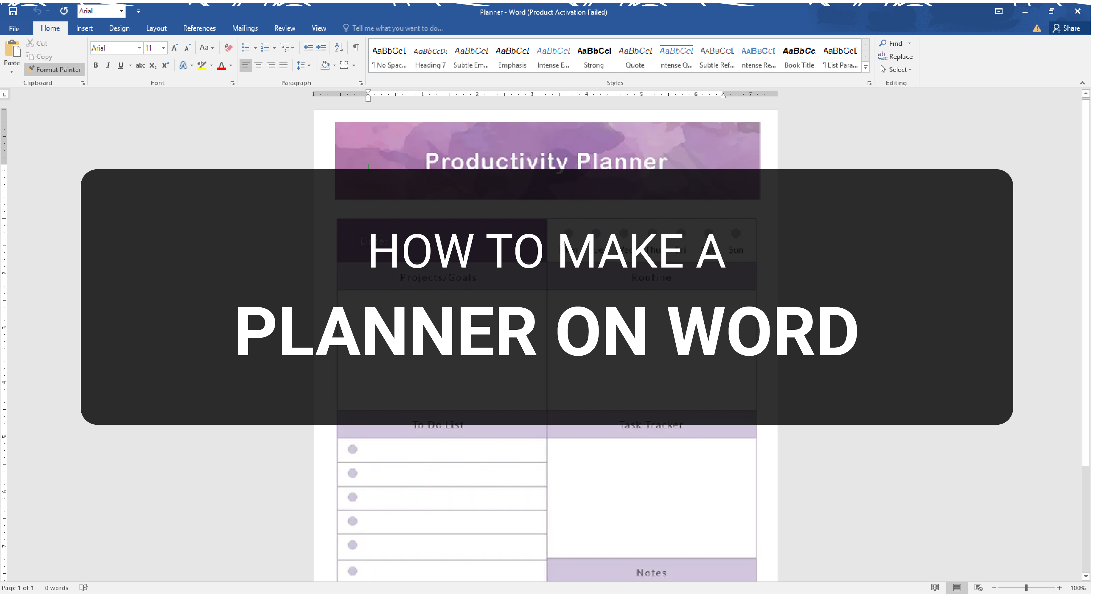 How To Make Build And Create A Planner In Microsoft Word Examples 2023