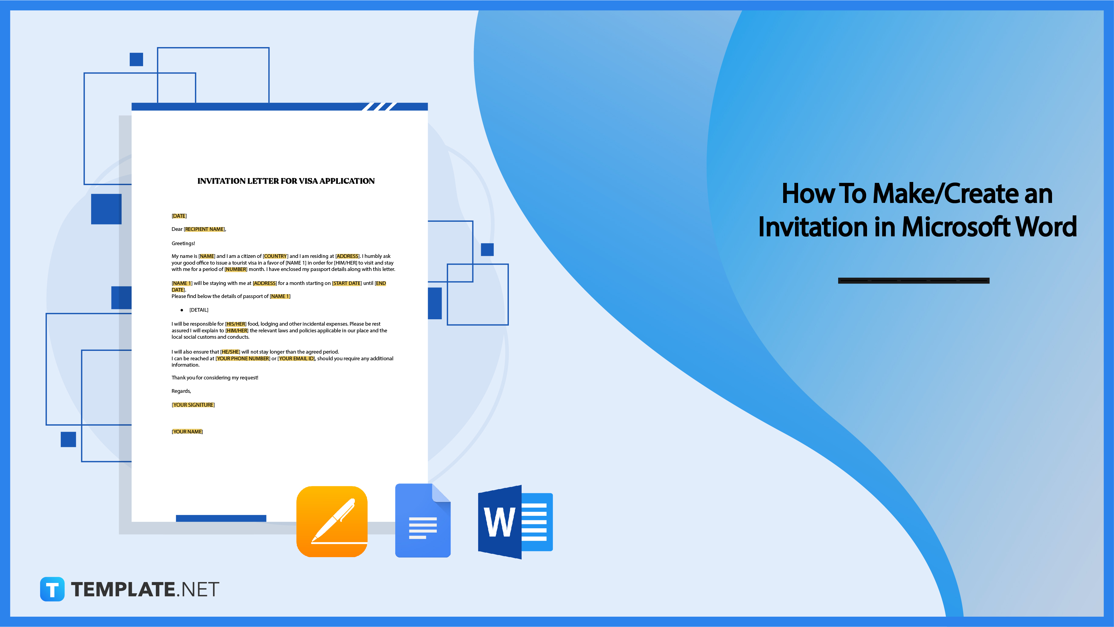 How To Make Create An Invitation In Microsoft Word Templates Examples ...