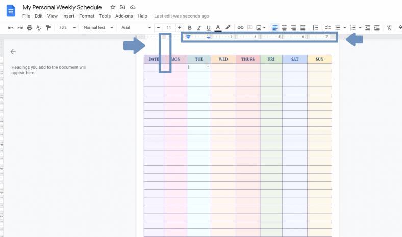 How To Make A Schedule In Google Docs