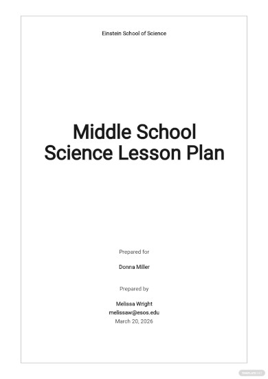 middle school science lesson plan template