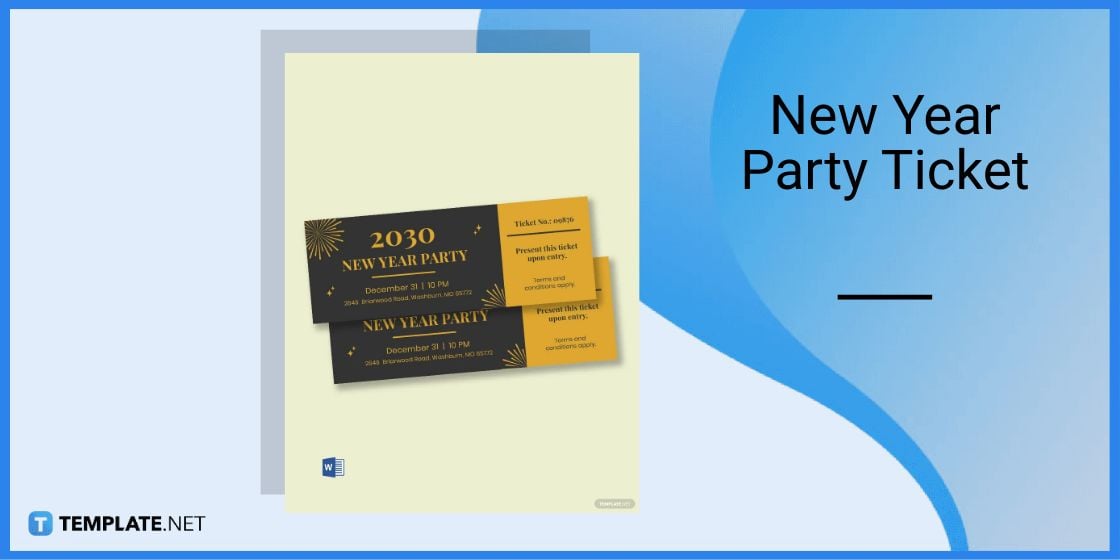 new year party ticket template in microsoft word