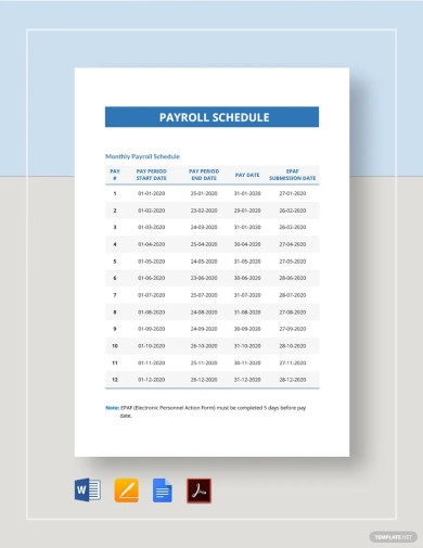 payroll schedule templates