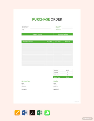 purchase order format template