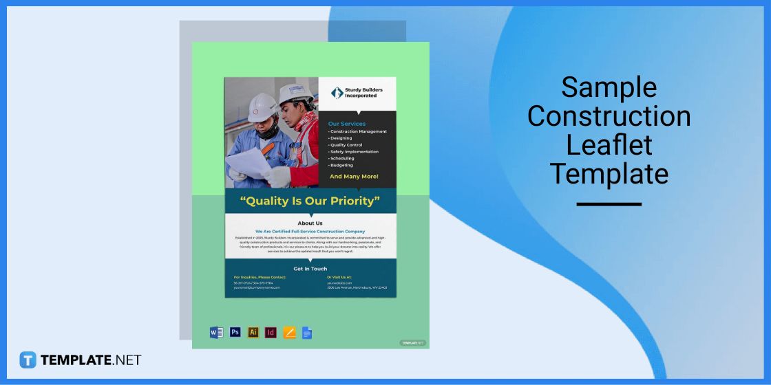 sample construction leaflet template in microsoft word