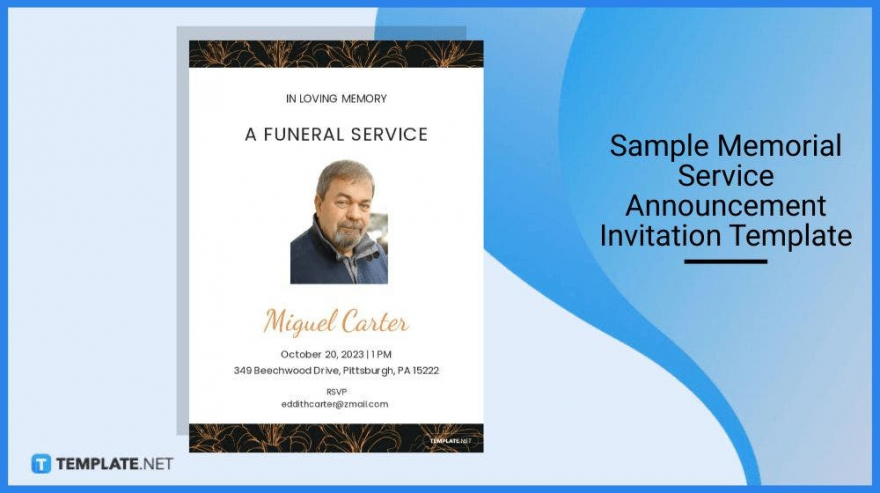 sample memorial service announcement invitation template in microsoft word e167340