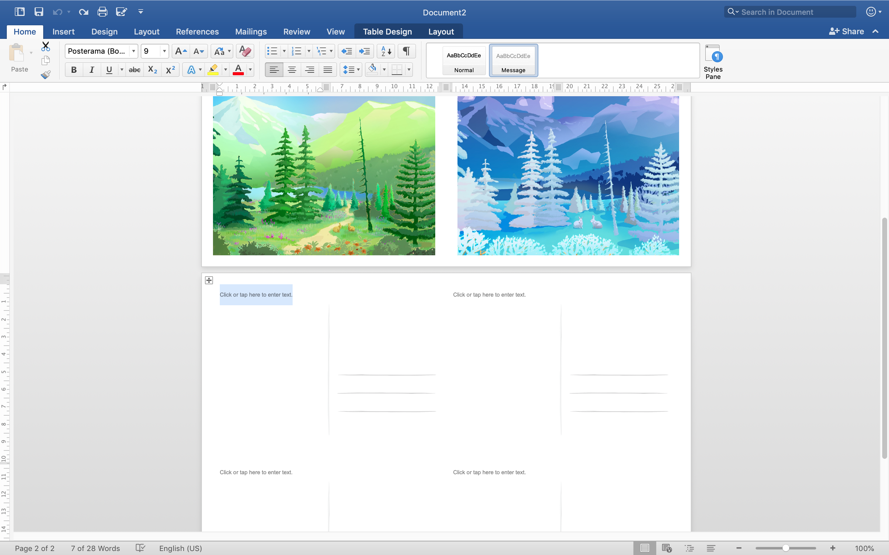 How To Do A Postcard In Word