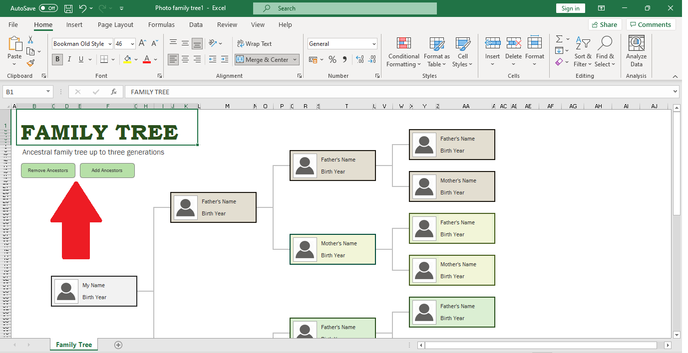 how to create a family tree in excel