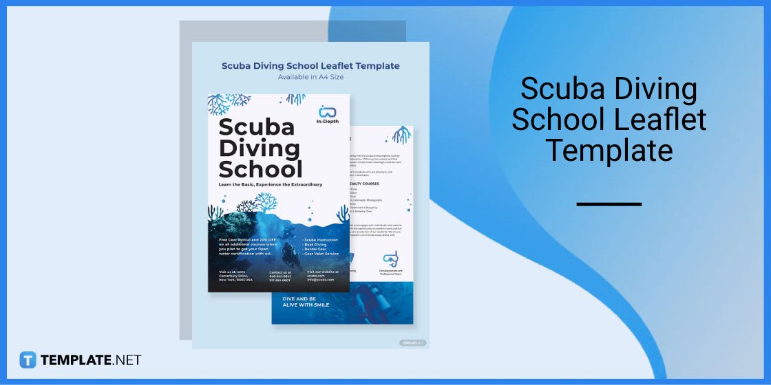 scuba diving school leaflet template in microsoft word