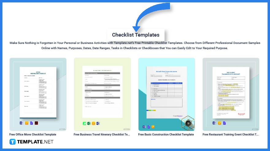 step 2 select a checklist template option
