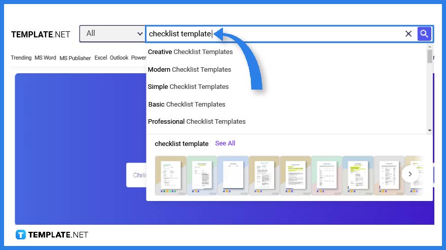 step 3 search for a template using option