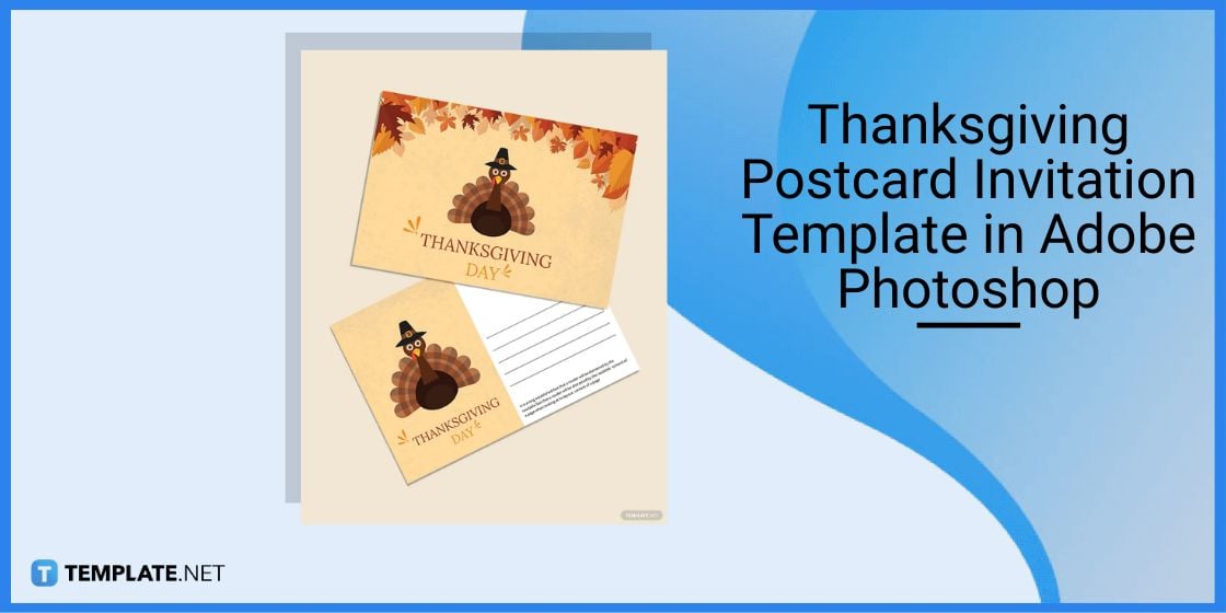 thanksgiving postcard invitation template in adobe photoshop