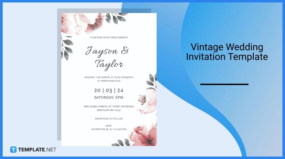 vintage wedding invitation template in microsoft word