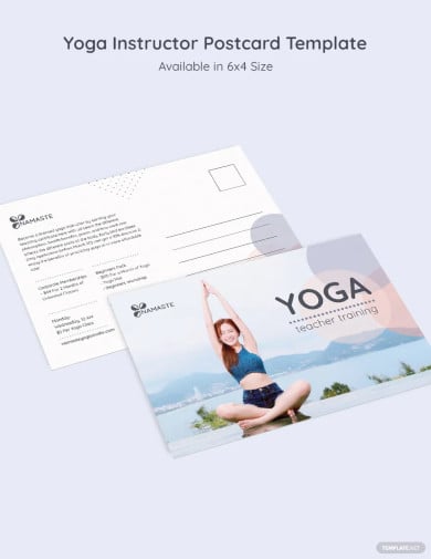 yoga instructor postcard template